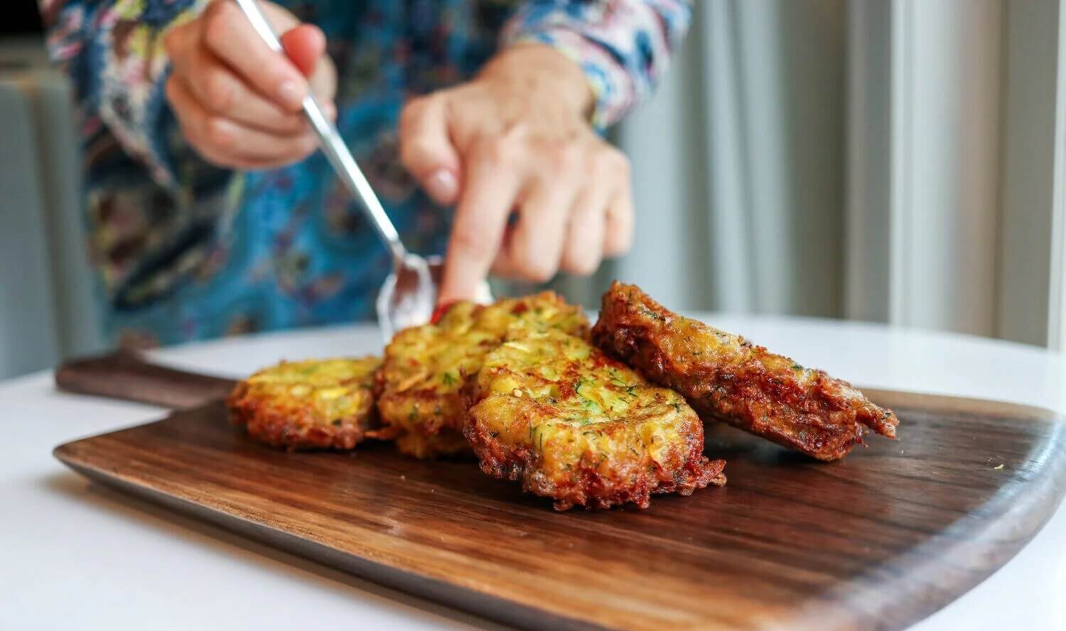 Baked zucchini fritters