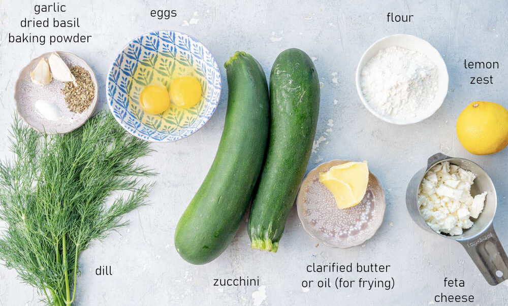Baked zucchini fritters ingredients