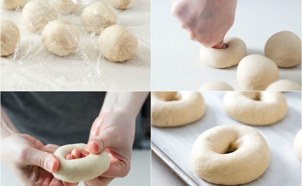 Making bagel at home ingredients and preparation