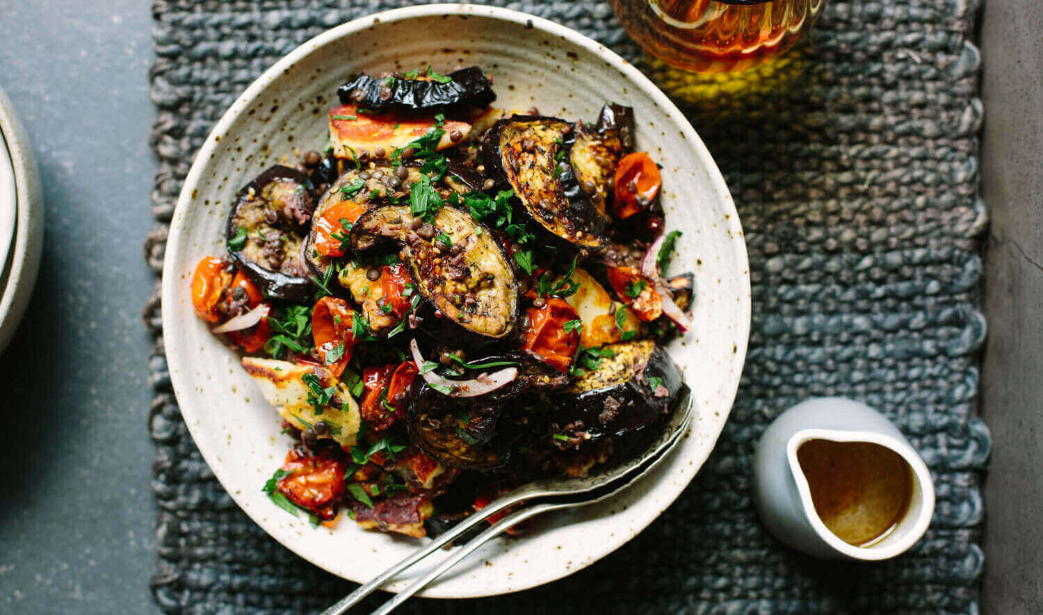 Roasted eggplant salad