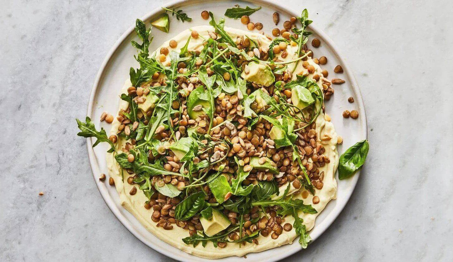 Green lentil salad