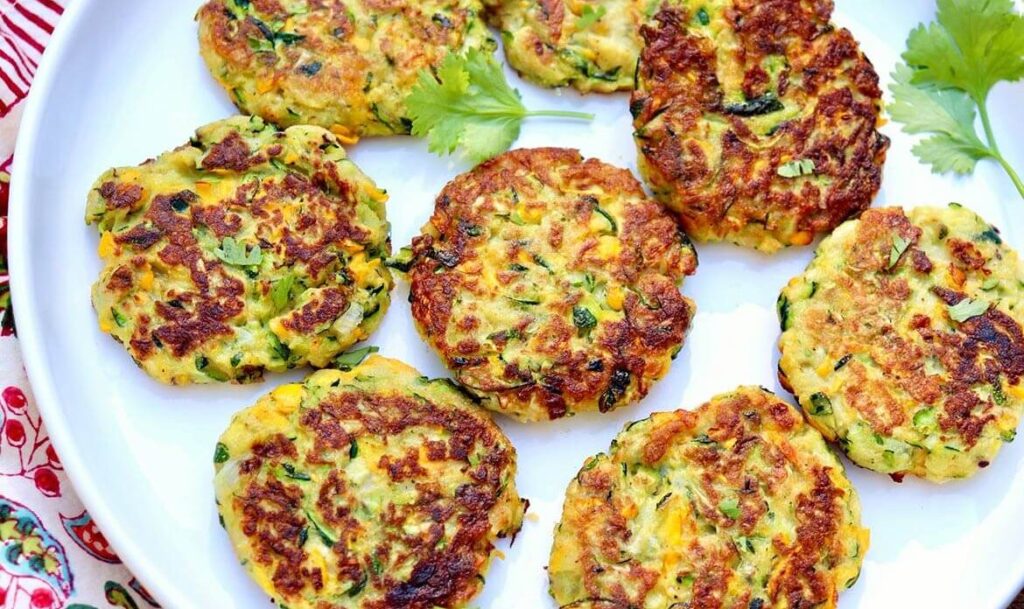Vegan zucchini fritters recipe ingredients