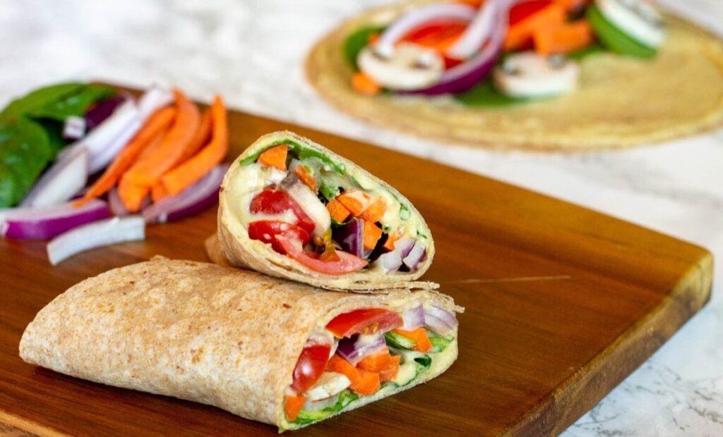 Vegetable wrap recipe assembly