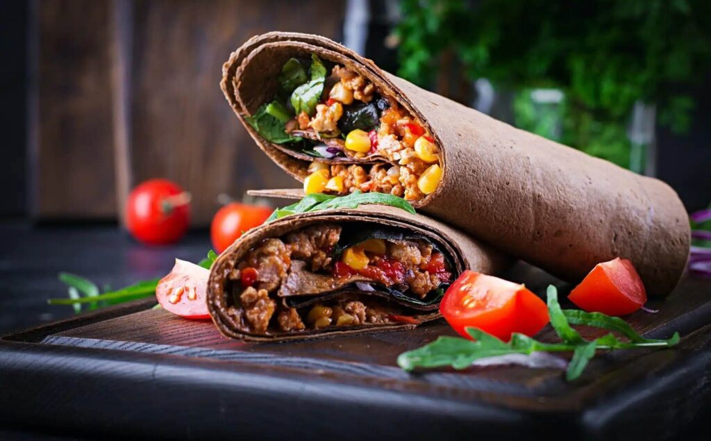 Burrito tarifi için tortilla harç ve sos malzemeleri