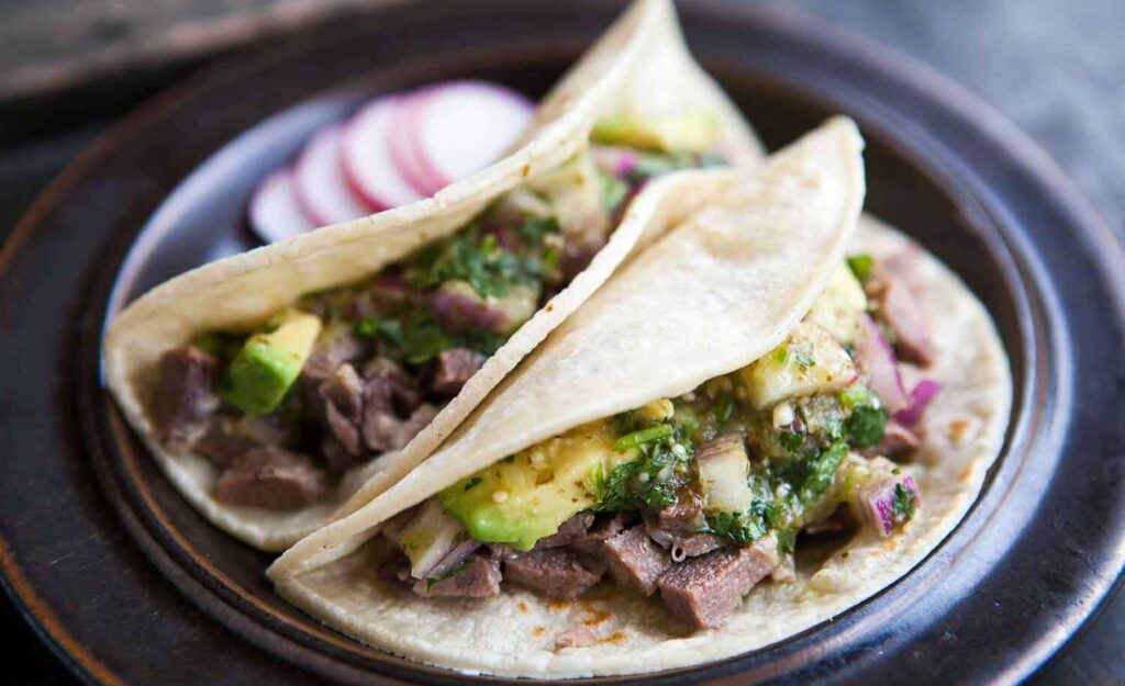 Mexican taco recipes with the meat and vegetable choices
